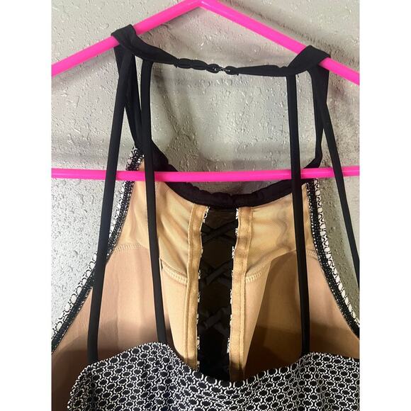 NWOT Cacique swim women’s plus size Tankini swim top black grey & white size 18 - Picture 5 of 10